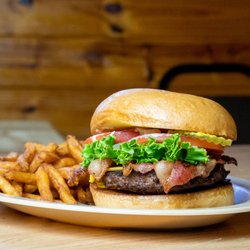 Lakeside Restaurant - Bacon cheese burger with Sour Dough bun.