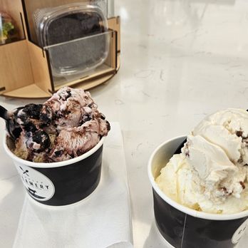Nicholas Creamery - Two medium cups with two flavors in each. Creamy! - Ice Cream & Frozen Yogurt Near Me - North Brunswick Township, New Jersey Nicholas Creamery - Two medium cups with two flavors in each. Creamy! - Ice Cream & Frozen Yogurt Near Me - North Brunswick Township, New Jersey