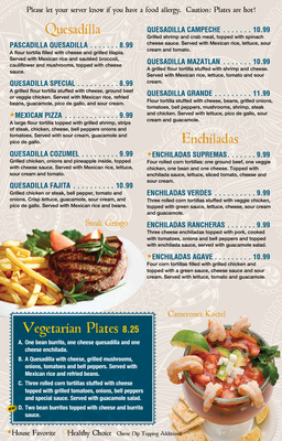 Menu photo 4 Agaves Mexican Grill Henderson, KY