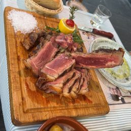 Grilled steak.