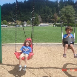 The swing on the left is the "couch swing."