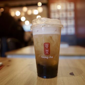 Gong Cha - Green tea with milk foam - Bubble Tea Near Me - Houston, Texas Gong Cha - Green tea with milk foam - Bubble Tea Near Me - Houston, Texas