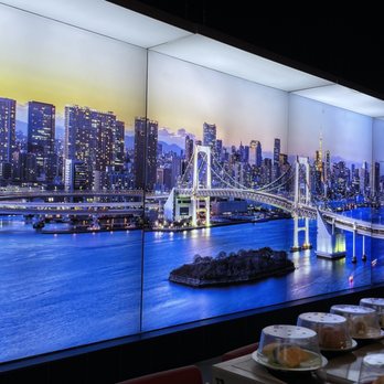 Sushi Chiyo - Lighted wall inside restaurant - Conveyor Belt Sushi Near Me - Beaverton, Oregon