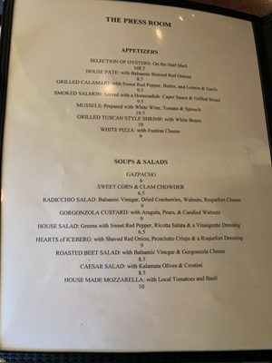 Menu photo 1 Press Room Shepherdstown, WV