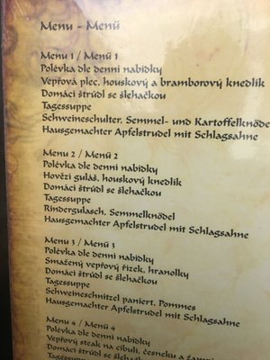Menu photo 1 U Krale Jiriho Cheb, KA Menu photo 1 U Krale Jiriho Cheb, KA