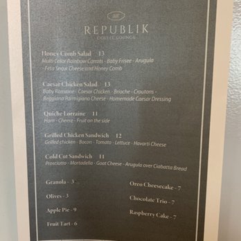 Republik Coffee - Menu (Jul 2019) - Coffee & Tea Near Me - Pasadena, California
