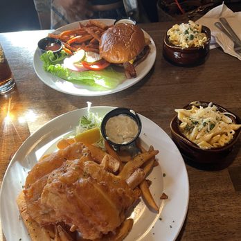 Hooleys Public House - Fish and chips, American burger with sweet potato fries and mini Mac and cheese(starter) highly recommend the mac and cheese sooo good !!! - Irish Pub Near Me - La Mesa, California Hooleys Public House - Fish and chips, American burger with sweet potato fries and mini Mac and cheese(starter) highly recommend the mac and cheese sooo good !!! - Irish Pub Near Me - La Mesa, California