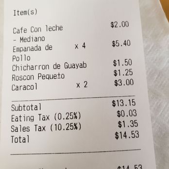 Mekato's Colombian Bakery - Four chicken empanadas are only $5.40 -- if you spend $5 and above you can use your debit or credit card. - Bakeries Near Me - Chicago, Illinois