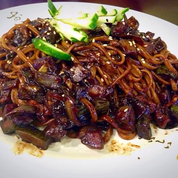 U-Town - jajangmyeon! noodles + pork + potatoes + onions + zucchini (?) - Korean Near Me - Philadelphia, Pennsylvania U-Town - jajangmyeon! noodles + pork + potatoes + onions + zucchini (?) - Korean Near Me - Philadelphia, Pennsylvania