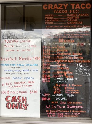 Menu photo 1 Crazy Taco Chico, CA