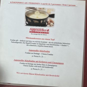 Cafe Restaurant Flade - Menu - Swiss Food Near Me - Appenzell, AI