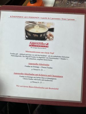 Menu photo 1 Cafe Restaurant Flade Appenzell, AI