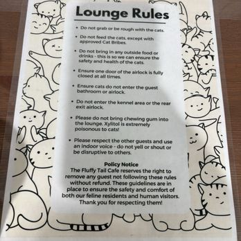 Fluffy Tail Cafe - Lounge Rules - Coffee & Tea Near Me - Tustin, California