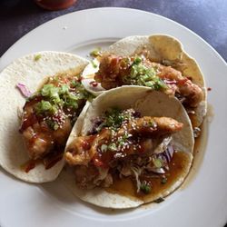 Crispy salmon tacos