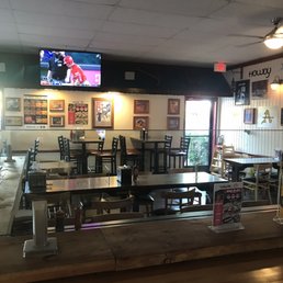 Empty dining room because the owner reserved this area.