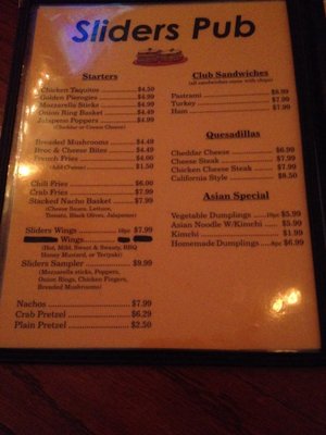 Menu photo 1 Sliders Pub Schnecksville, PA