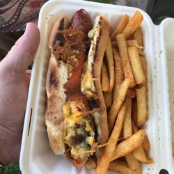 The Wild Weenie - Jalapeño pineapple dog with chili lime fries
