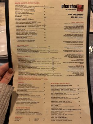 Menu photo 2 Phat Thai Carbondale, CO