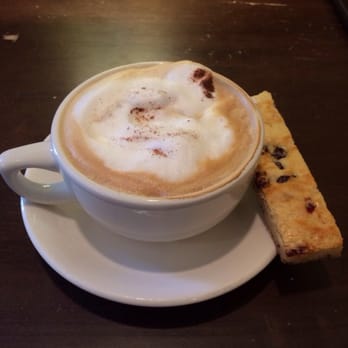 Cornerstone Coffeehouse - Cappuccino and house made biscotti. - Coffee & Tea Near Me - Camp Hill, Pennsylvania