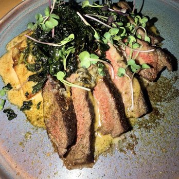 Oquirrh - Ribeye. Perfectly cooked. Kale chips add a nice crunch. - New American Near Me - Salt Lake City, Utah Oquirrh - Ribeye. Perfectly cooked. Kale chips add a nice crunch. - New American Near Me - Salt Lake City, Utah