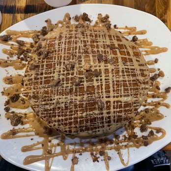 The Goat - Peanut Butter Cup pancakes. There are 4 pancakes in this pile! - Burgers Near Me - Hampton, New Hampshire The Goat - Peanut Butter Cup pancakes. There are 4 pancakes in this pile! - Burgers Near Me - Hampton, New Hampshire