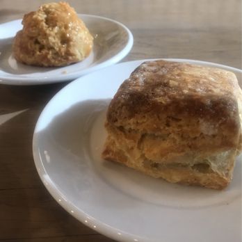 Buttermilk - Buttermilk Biscuit in foreground and Honey Biscuit in back - Coffee & Tea Near Me - Geneva, Illinois