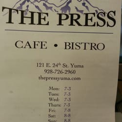 The Press Cafe & Bistro - Hours