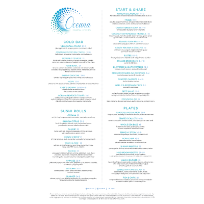 Menu photo 5 Oceana Coastal Kitchen San Diego, CA Menu photo 5 Oceana Coastal Kitchen San Diego, CA