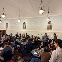 Mishkon Tephilo - Hanukkah Young Jewish Professionals event in Mishkon's sanctuary