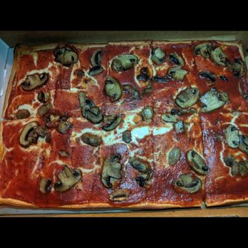 Santucci's Original Square Pizza and Bar - Large 17" Signature Pie with Mushrooms - Pizza Near Me - Philadelphia, Pennsylvania Santucci's Original Square Pizza and Bar - Large 17" Signature Pie with Mushrooms - Pizza Near Me - Philadelphia, Pennsylvania
