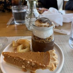 S'mores parfait and pumpkin pie. S'mores parfait and pumpkin pie.