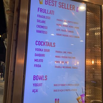 Frulalà Fruit Bar - Menu - Cocktail Bars Near Me - Venezia, VE Frulalà Fruit Bar - Menu - Cocktail Bars Near Me - Venezia, VE