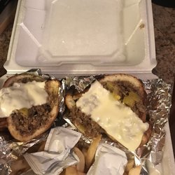 Destiny's - My steak downtown special  wit "double" cheese  not sure if you can see the piece of hair on the top right corner