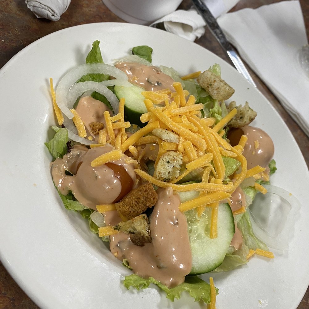 Triple C Steak House - House salad with 1000 - American Near Me - Devine, Texas Triple C Steak House - House salad with 1000 - American Near Me - Devine, Texas