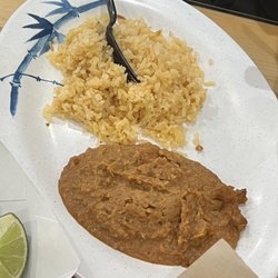 Birrieria La Tapatia Kitchen - Rice and beans ( beans where ok )