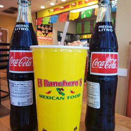 Ice cold Mexican coke in glass bottles are served, as well as sodas, horchata, and aguas frescas!