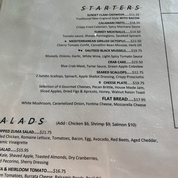 The Sunset Restaurant - Starters menu! - New American Near Me - Malibu, California The Sunset Restaurant - Starters menu! - New American Near Me - Malibu, California