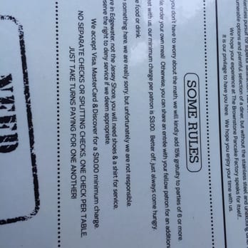 Brownstone Pancake Factory - Really???  Some of these rules are a bit ridiculous. It's 2015, learn how to split a check. - Breakfast & Brunch Near Me - Edgewater, New Jersey