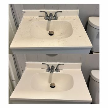 Sudz Home Cleaners - Post construction sink before and after - Home Cleaning Near Me Sudz Home Cleaners - Post construction sink before and after - Home Cleaning Near Me