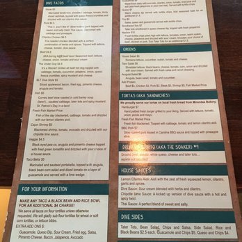Taco Dive - Menu - Tacos Near Me - Vero Beach, Florida Taco Dive - Menu - Tacos Near Me - Vero Beach, Florida