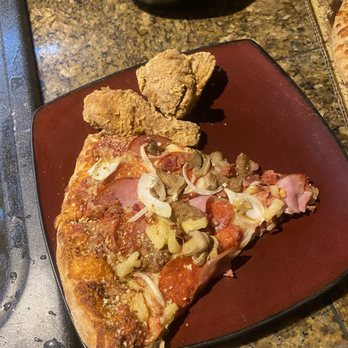 Marco's Pizza - Ignore the chicken, the works with pineapple, no green peppers. - Pizza Near Me - Hampton, Virginia Marco's Pizza - Ignore the chicken, the works with pineapple, no green peppers. - Pizza Near Me - Hampton, Virginia
