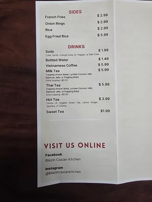 Menu photo 4 Blazin Casian Kitchen Pensacola, FL