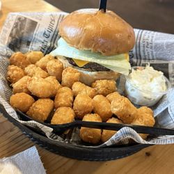Gronks Grill & Bar - MS Gronk burger with steak fries (that somehow morphed into to tater tots).