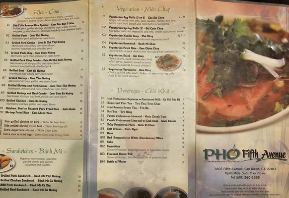 Menu photo 3 Phở Fifth Avenue San Diego, CA Menu photo 3 Phở Fifth Avenue San Diego, CA