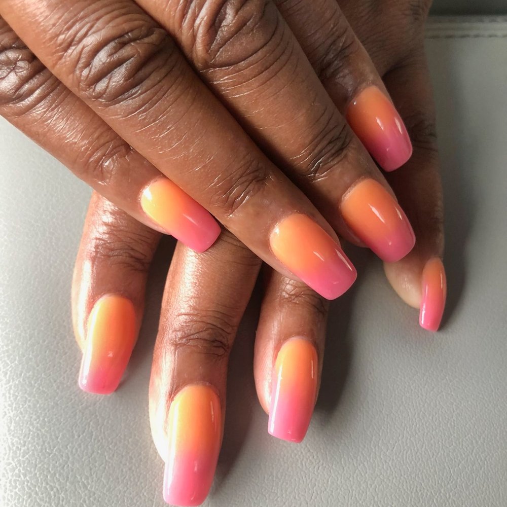 Stone Nails - Sherbert Ombre - Nail Salons Near Me - Sacramento, California Stone Nails - Sherbert Ombre - Nail Salons Near Me - Sacramento, California