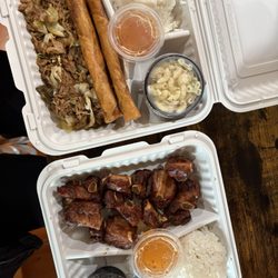 Happy Piggy - Top: kalua pork, bottom: pork riblets