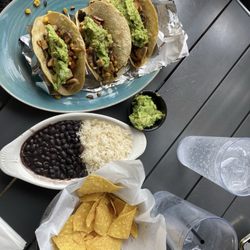 Plaza Azteca - Vegan tacos, beans, and rice