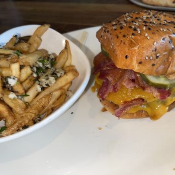 Yard House - Burger with Garlic Fries - New American Near Me - Oxnard, California Yard House - Burger with Garlic Fries - New American Near Me - Oxnard, California