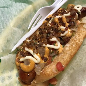 Dat Dog - Hot Sausage Hotdog fully dressed! - Hot Dogs Near Me - New Orleans, Louisiana Dat Dog - Hot Sausage Hotdog fully dressed! - Hot Dogs Near Me - New Orleans, Louisiana