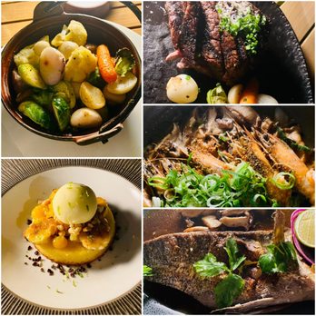 CanoeHouse - Kona kampachi, prime ribeye steak, Kauai shrimp & coconut pineapple cake with pineapple sorbet, banana & macadamia nut. - Japanese Near Me - Kamuela, Hawaii CanoeHouse - Kona kampachi, prime ribeye steak, Kauai shrimp & coconut pineapple cake with pineapple sorbet, banana & macadamia nut. - Japanese Near Me - Kamuela, Hawaii